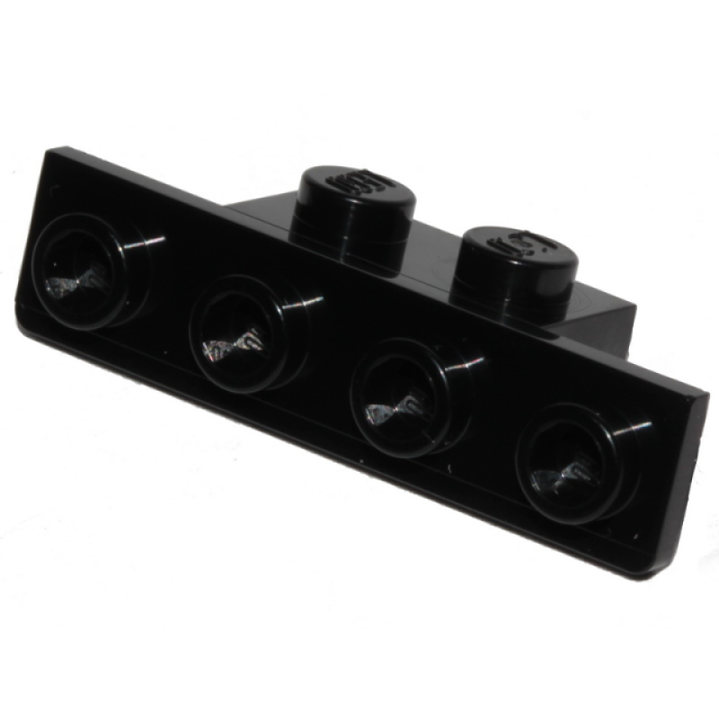 Plaat, Hoek 1x2 - 1x4 met twee ronde hoeken aan de onderkant Black